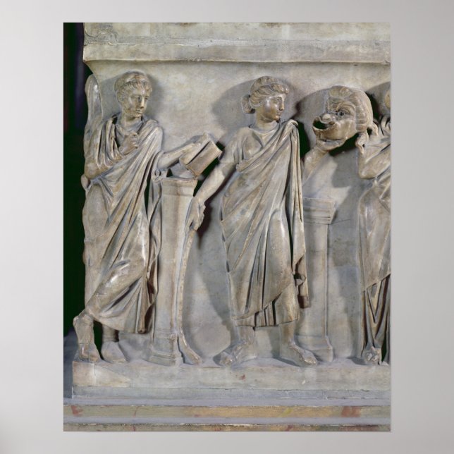 Affiche Sarcophage des Muses, détail de Clio & (Devant)