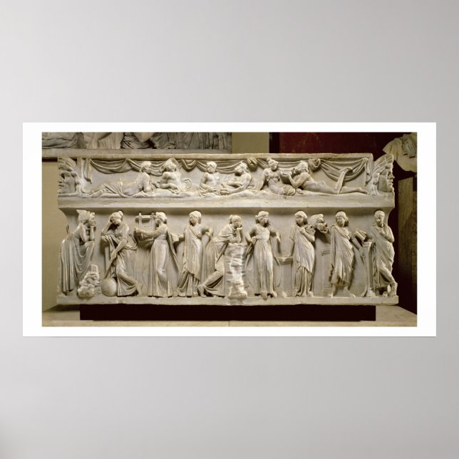 Affiche Sarcophage des Muses, romain (marbre) (Devant)