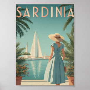 Affiche Sardaigne vintage 50s