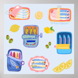 Affiche Sardines et citrons