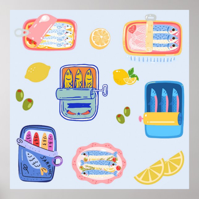 Affiche Sardines et citrons (Devant)