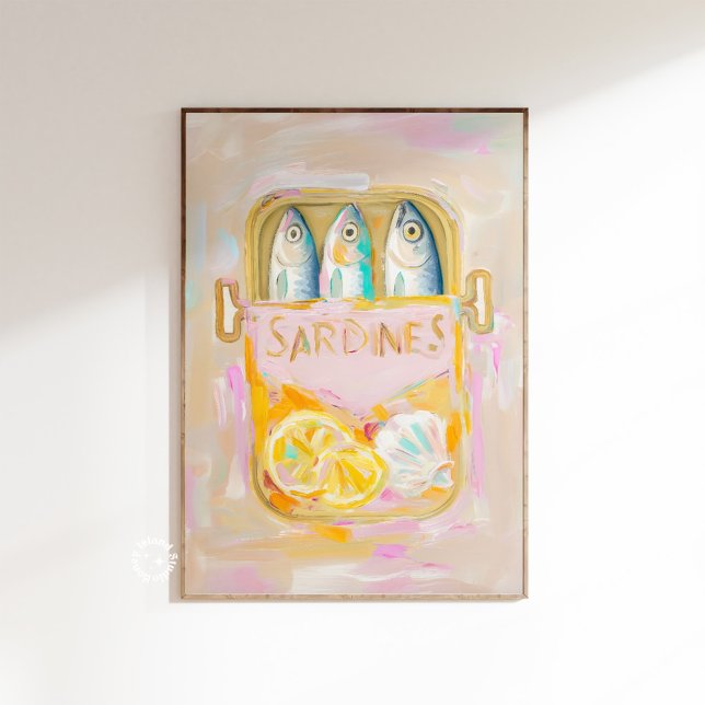 Affiche Sardines peinture art imprimer (sardines can wall painting print)
