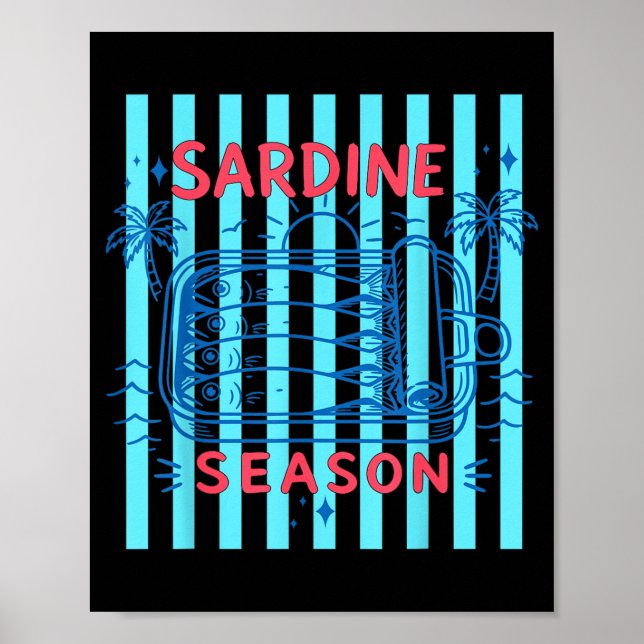 Affiche Sardines Poisson en Conserve Graphique Rétro Été P (Devant)