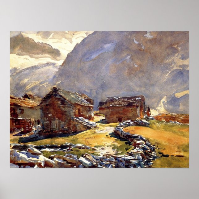 Affiche Sargent - Chalets du col du Simplon 1911 (Devant)