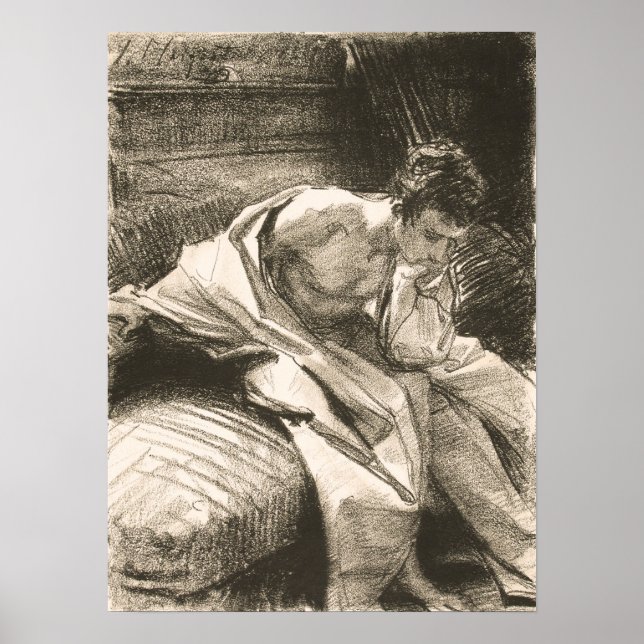 Affiche Sargent - Étude D'Un Jeune Homme Assis (Devant)