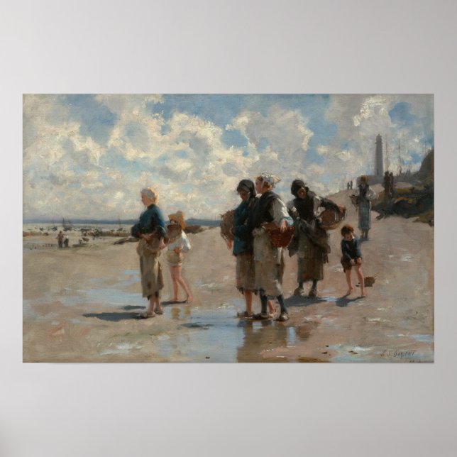 Affiche Sargent - Pêche aux huîtres à Cancale (Devant)