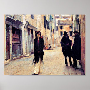 Affiche Sargent - Rue à Venise, beaux-arts