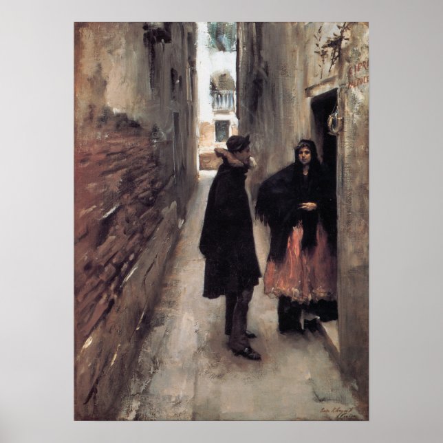 Affiche Sargent - Une Rue À Venise 1882 (Devant)