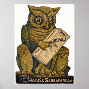 Affiche Sarsaparilla de Hood Tonic Restauration.