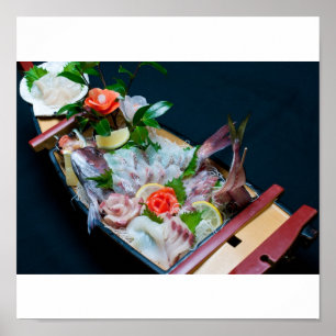 Affiche Sashimi au Japon, cuisine japonaise