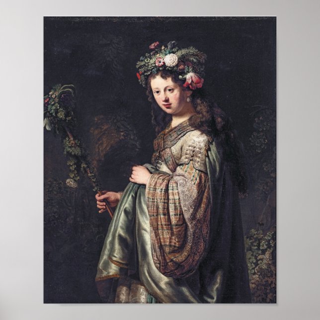 Affiche Saskia van Uylenburgh, Flora, Rembrandt, 1634 (Devant)