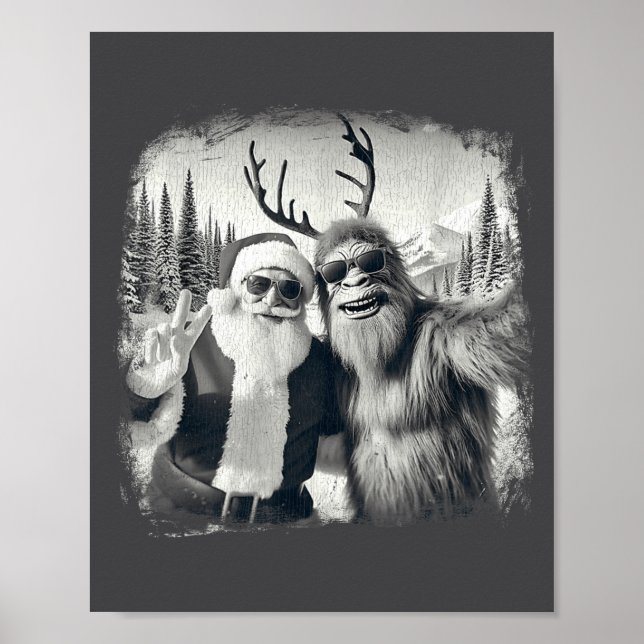 Affiche Sasquatch 67 Christmas Tree Funny Santa Bigfoot  (Devant)