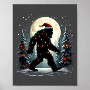 Affiche Sasquatch 67 Père Noël Arbre de Noël Bigfoot Drôle