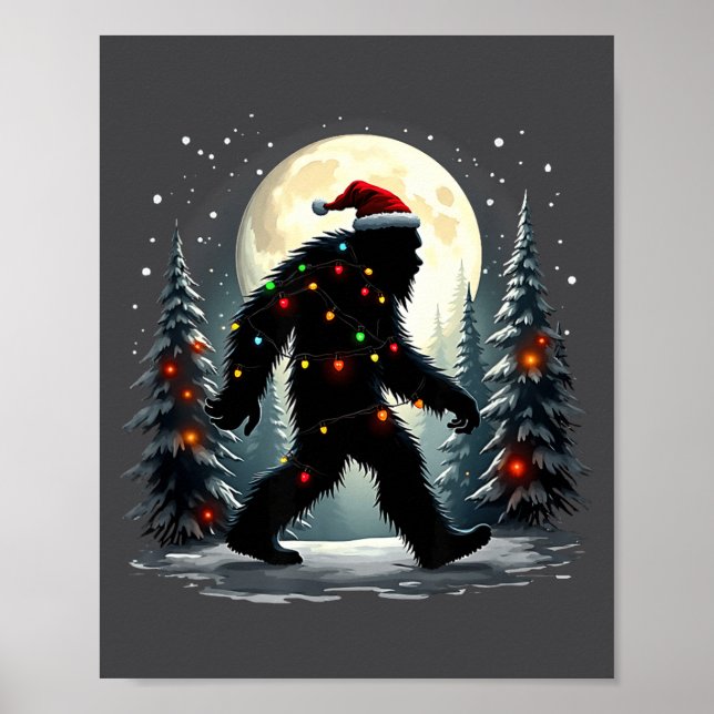 Affiche Sasquatch 67 Santa Bigfoot Christmas Tree Funny  (Devant)