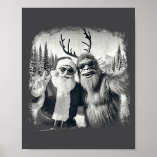 Affiche Sasquatch 67 Sapin de Noël Drôle de Père Noël Bigf