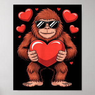 Affiche Sasquatch à la Saint-Valentin - Célibataires au cœ