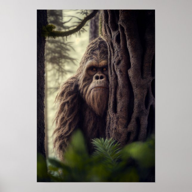 Affiche Sasquatch, Bigfoot, Art Imaginaire, Mythe Urbain (Devant)