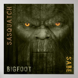 Affiche SASQUATCH, BIGFOOTPrint, papier d'affiche de valeu