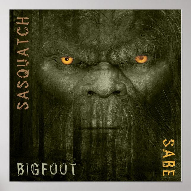 Affiche SASQUATCH, BIGFOOTPrint, papier d'affiche de valeu (Devant)