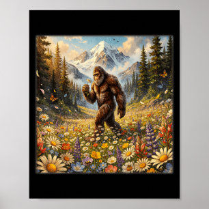 Affiche Sasquatch dans un champ de fleurs de pissenlit big