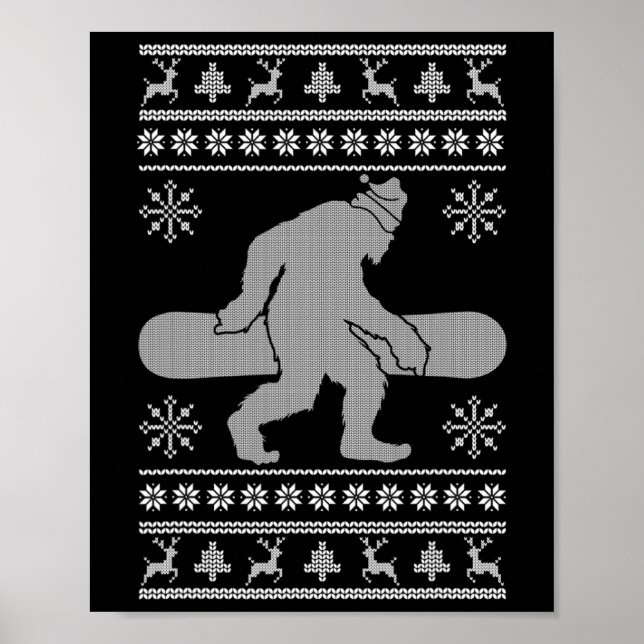 Affiche Sasquatch Goûter Snowboard Vilain Noël Bigfoo (Devant)