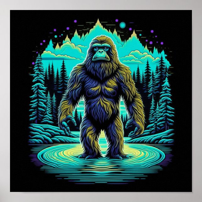 Affiche Sasquatch in the Woods Ai Art (Devant)