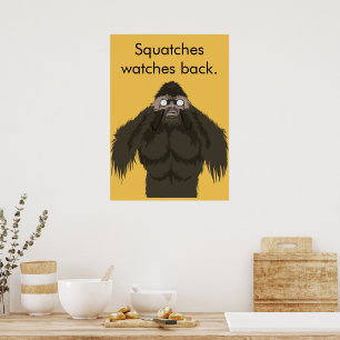 Affiche Sasquatch regarde en arrière