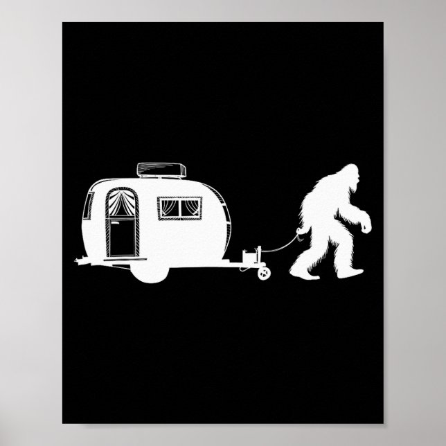 Affiche Sasquatch Rv Motorhome Camng Bigfoot Campervan Fun (Devant)