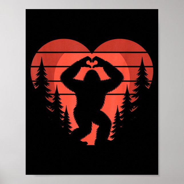 Affiche Sasquatch Valentine's Day - Bigfoot Heart Sungles  (Devant)