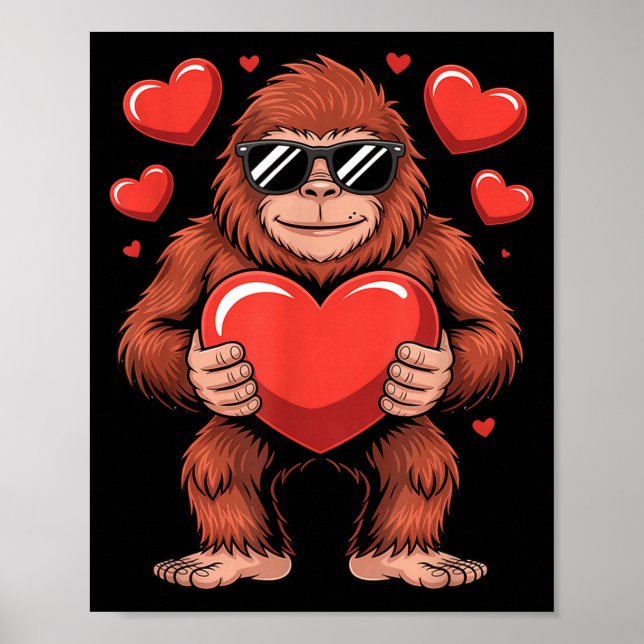 Affiche Sasquatch Valentine's Day - Bigfoot Heart Sungles  (Devant)