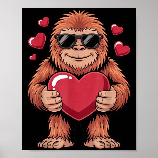 Affiche Sasquatch Valentine's Day - Bigfoot Heart Sungles  (Devant)