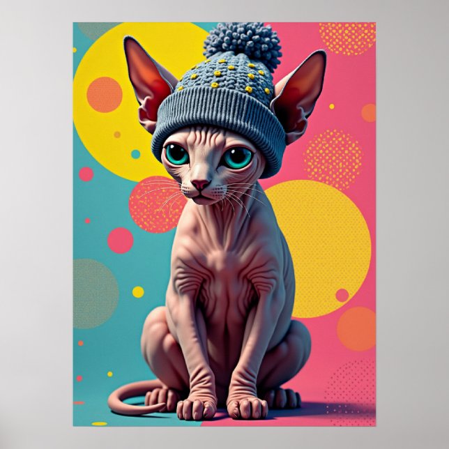 Affiche Sass-phinx : Le chat de mode pop-art ultime (Devant)