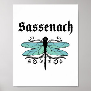 Affiche Sassenach Dragonfly Outlander Amber Blue Cadeau Te
