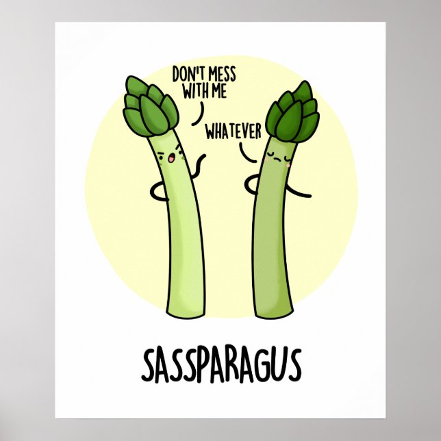 Affiche Sassparagus Funny Asparagus Vegetable Pun (Devant)