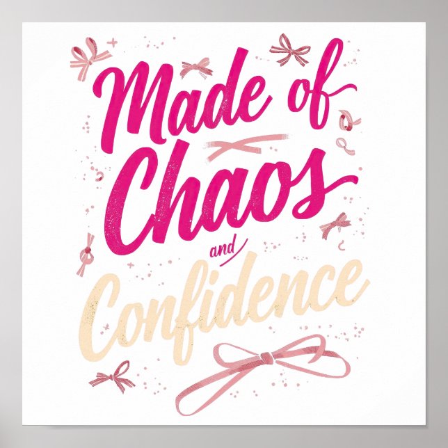 Affiche Sassy Pink Typography Chaos And Confidence (Devant)