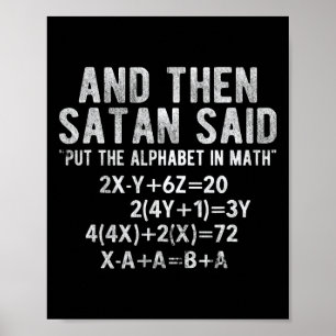 Affiche Satan a dit l'alphabet en mathématiques mathématiq