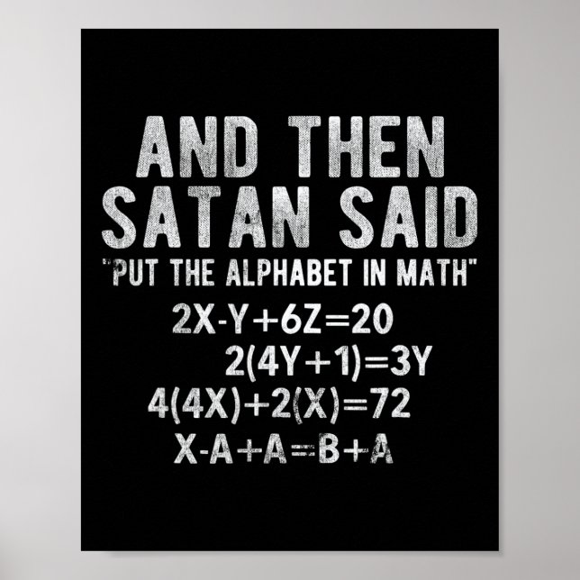Affiche Satan a dit l'alphabet en mathématiques mathématiq (Devant)