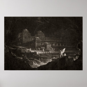 Affiche Satan présidant au Conseil infernal par John Ma