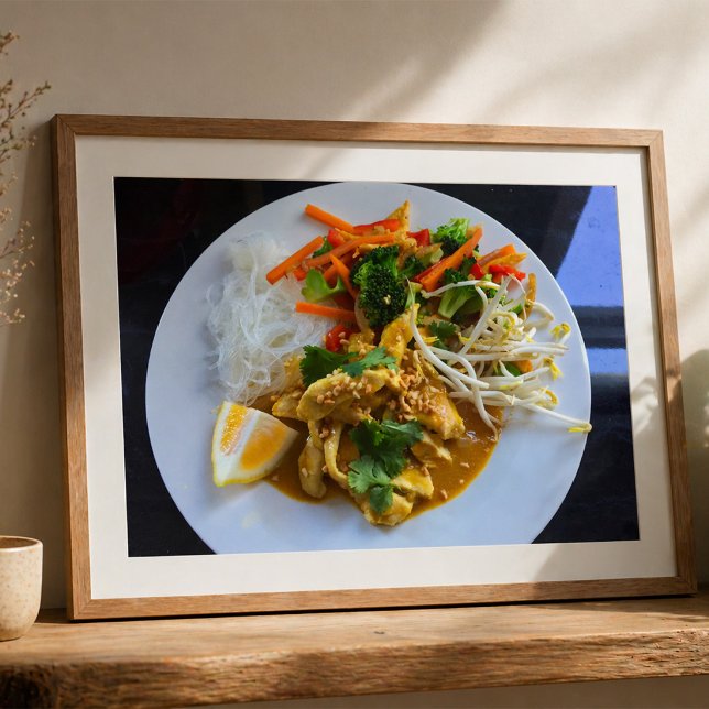 Affiche Satay de poulet thaï avec légumes et riz (Créateur téléchargé)