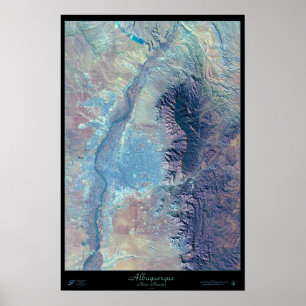 Affiche satellite Albuquerque, Nouveau-Mexique