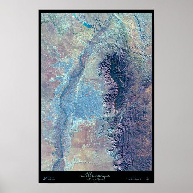 Affiche satellite d'Albuquerque, Nouveau-Mexique (Devant)