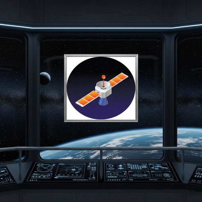 Affiche Satellite dans l'espace (Créateur téléchargé)