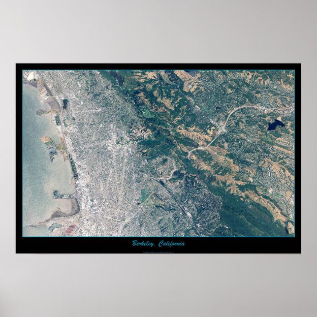Affiche satellite de Berkeley, Californie (Devant)