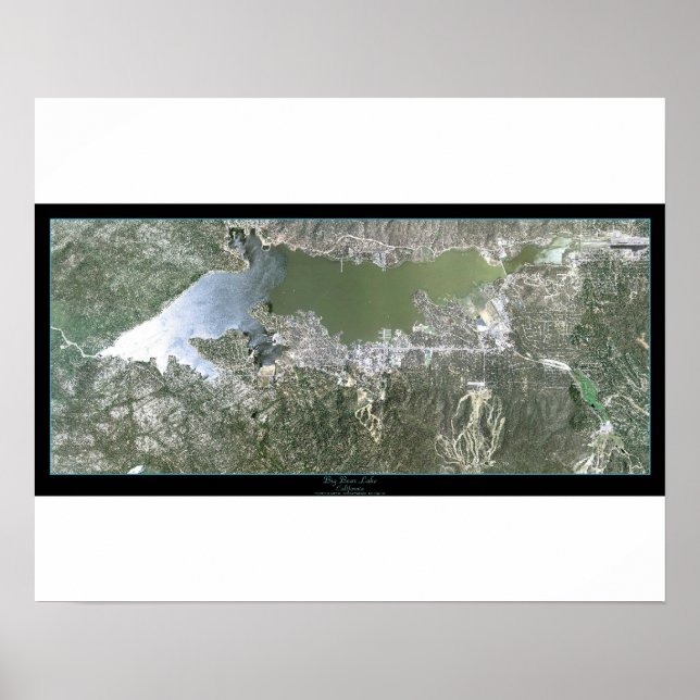 Affiche satellite de Big Bear Lake, Californie (Devant)