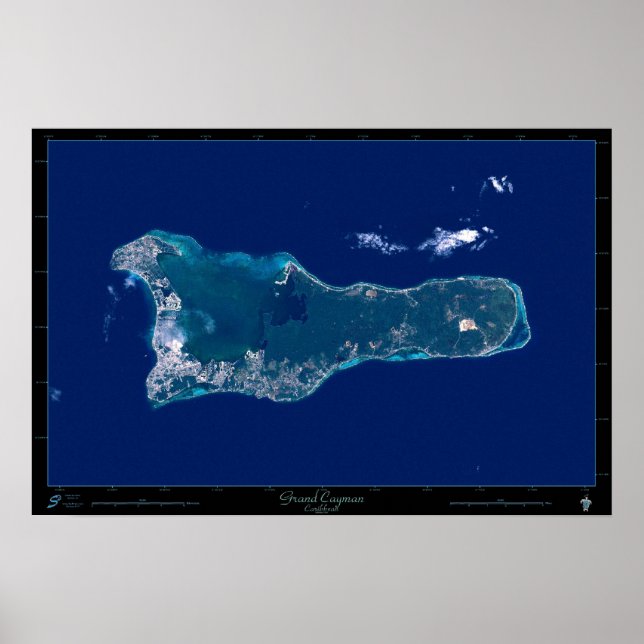 Affiche satellite de Grand Cayman (Devant)