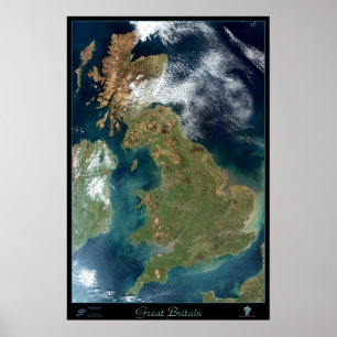 Affiche satellite de la Grande-Bretagne