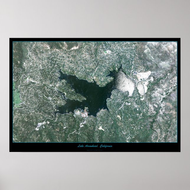 Affiche satellite de Lake Arrowhead, Californie (Devant)