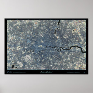 Affiche satellite de Londres, Angleterre