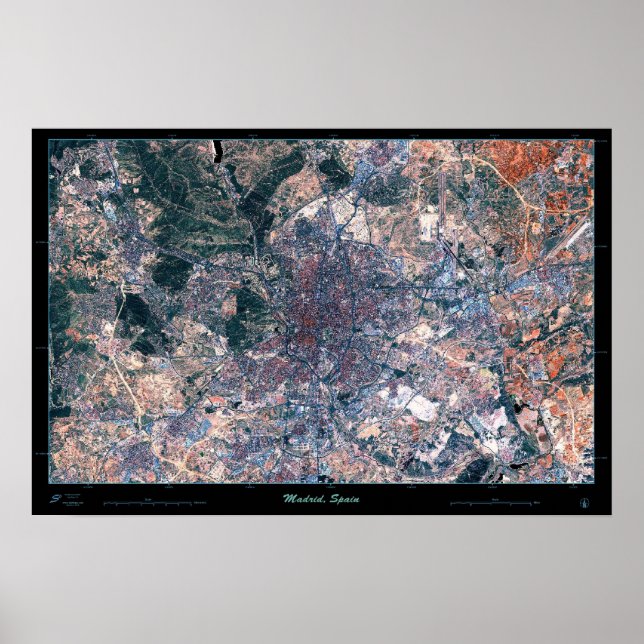 Affiche satellite de Madrid, Espagne (Devant)