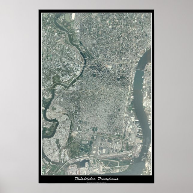 Affiche satellite de Philadelphie, Pennsylvanie (Devant)